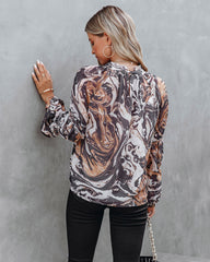 Show Love Printed Ruffle Sleeve Blouse Ins Street