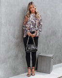 Show Love Printed Ruffle Sleeve Blouse Ins Street