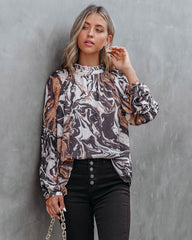 Show Love Printed Ruffle Sleeve Blouse Ins Street