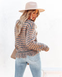Simple Times Fringe Knit Sweater - Grey Peach Ins Street