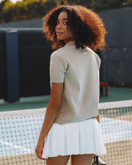 Sinclair Short Sleeve Button Down Polo Top - Taupe Ins Street