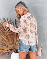 Singleton Floral Tie Blouse Ins Street