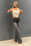 Sleek And Sophisticated Stretch Flare Jeans - Grey