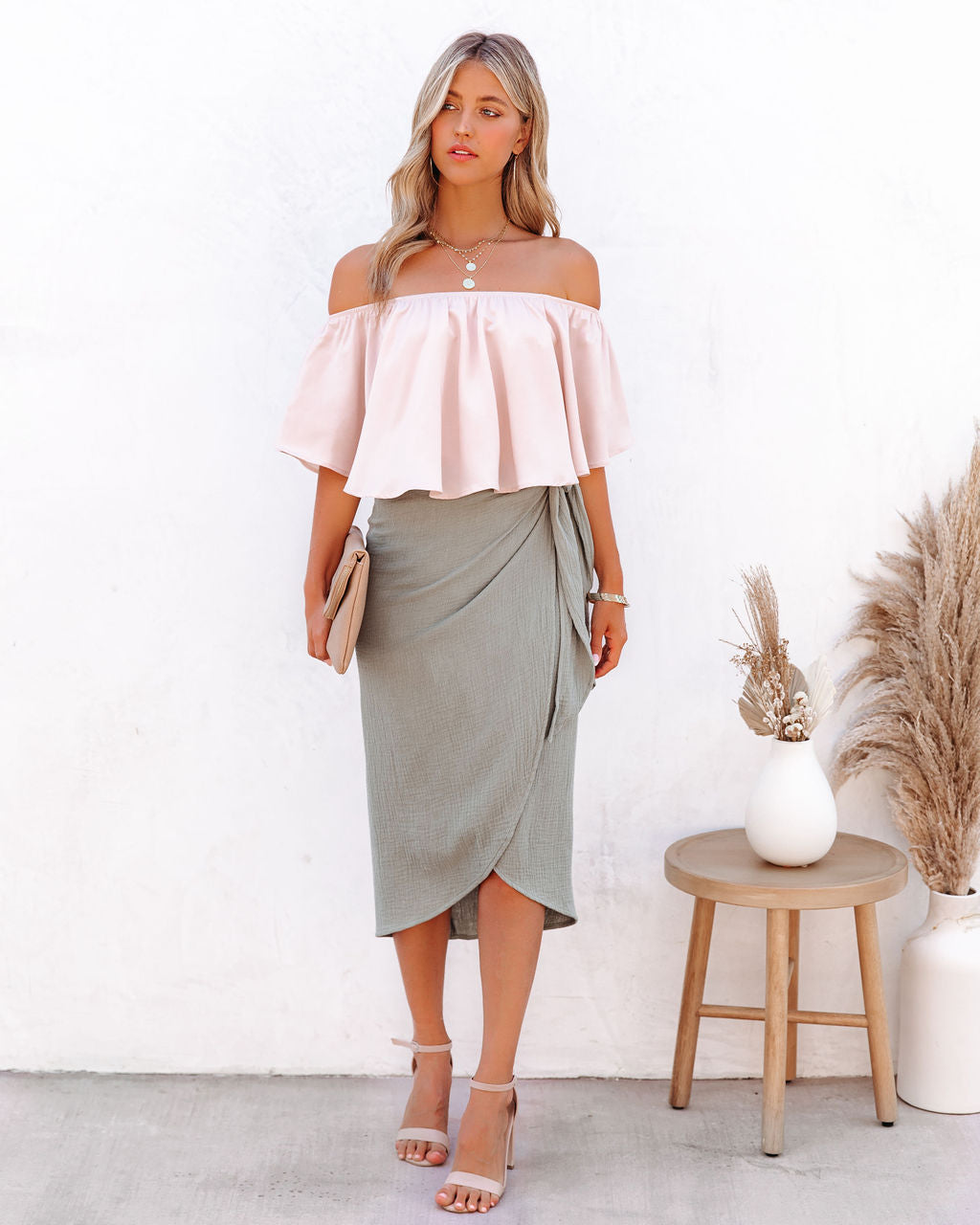 Slow Kiss Off The Shoulder Top - Nude - FINAL SALE Ins Street