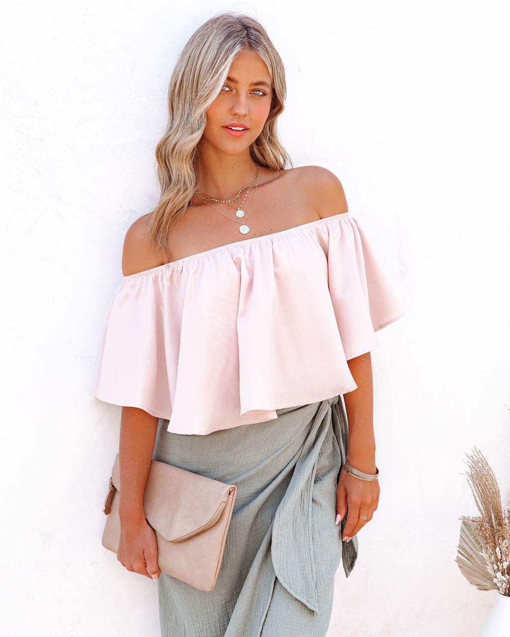 Slow Kiss Off The Shoulder Top - Nude - FINAL SALE Ins Street