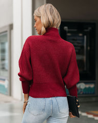 Small Town Mock Neck Knit Sweater - Wine - FINAL SALE Ins Street