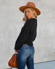 Splash Of Color Speckled Knit Sweater - Black - FINAL SALE Ins Street