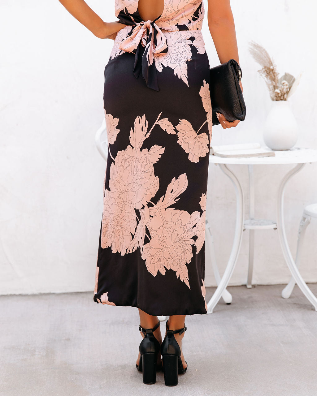 Sprout Satin Floral Midi Skirt - FINAL SALE Ins Street