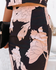 Sprout Satin Floral Midi Skirt - FINAL SALE Ins Street