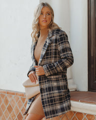 Stan Pocketed Plaid Coat - Midnight Navy - FINAL SALE Ins Street