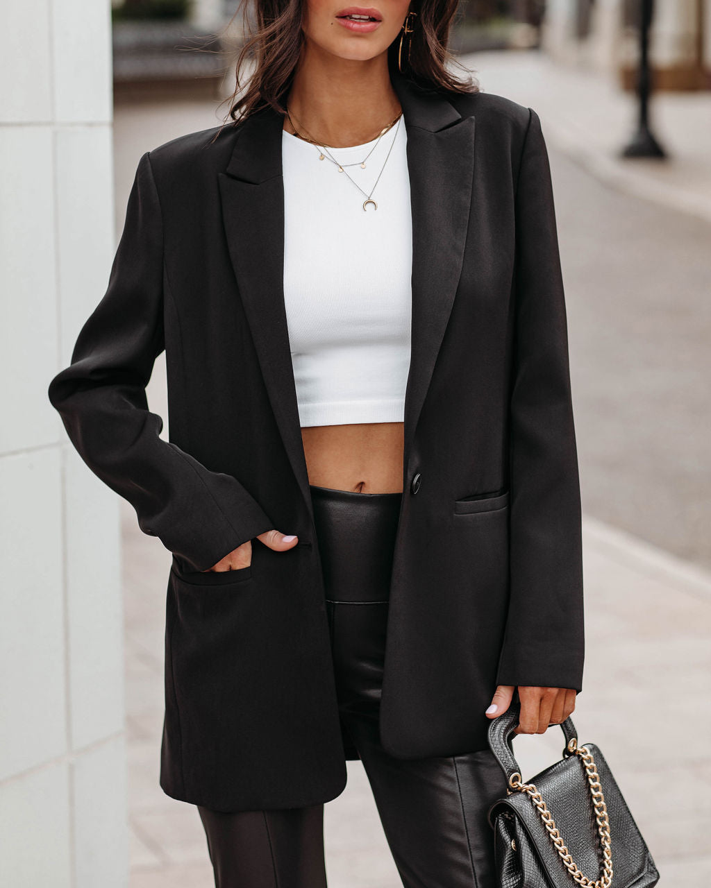 Standards Pocketed Blazer - Black Ins Street