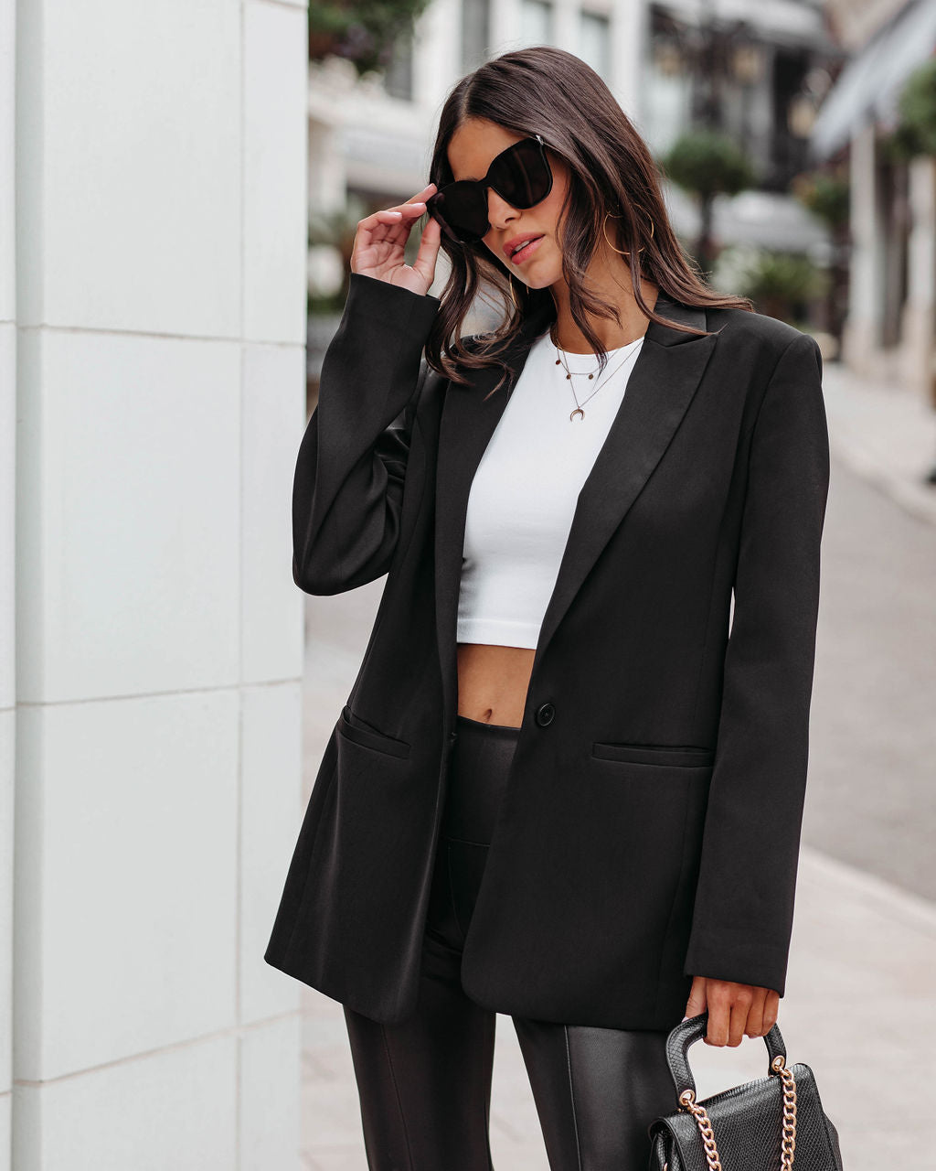 Standards Pocketed Blazer - Black Ins Street