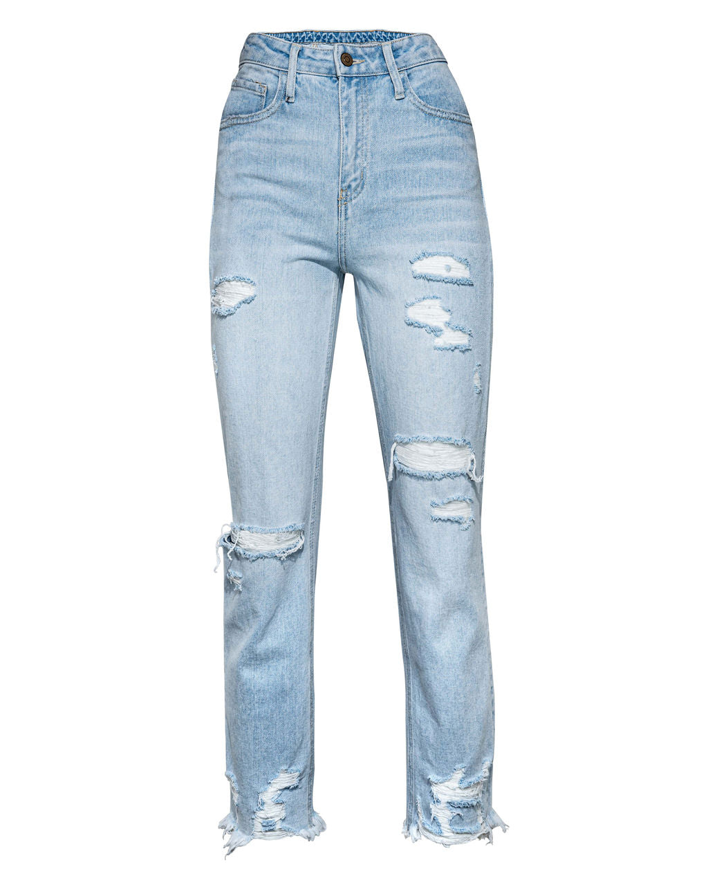 Statement High Rise Distressed Denim Ins Street