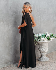 Strike A Pose One Shoulder Statement Maxi Dress - Black Ins Street