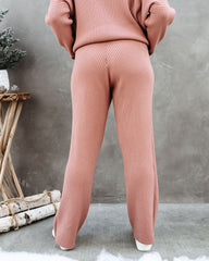 Storey Ribbed Knit Pants - Dusty Rose Ins Street