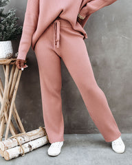 Storey Ribbed Knit Pants - Dusty Rose Ins Street