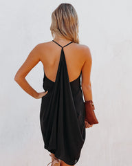 Such A Flirt Halter Ruffle Dress - Black Ins Street