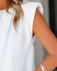 Sugarcoat Padded Shoulder Blouse - Ivory Ins Street