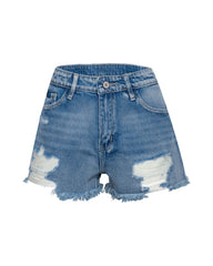 Summa Time Relaxed Cut Off Denim Shorts Ins Street