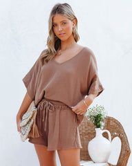 Sumner Cotton Pocketed Frayed Shorts - Camel Ins Street