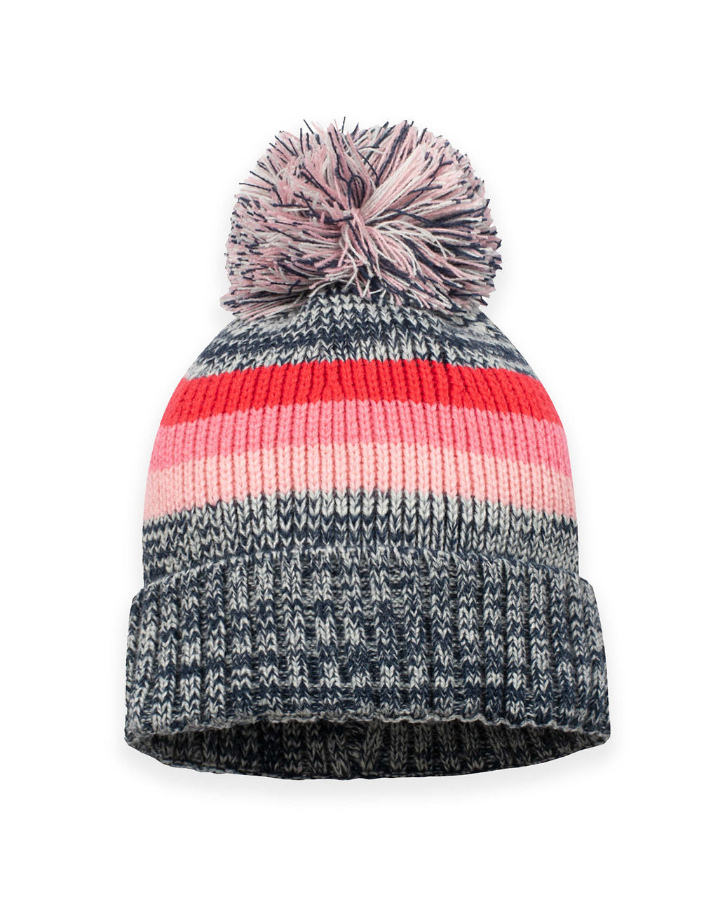 Sunrise Striped Pom Beanie - Heather Navy - FINAL SALE Ins Street