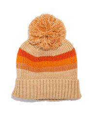 Sunrise Striped Pom Beanie - Tan - FINAL SALE Ins Street