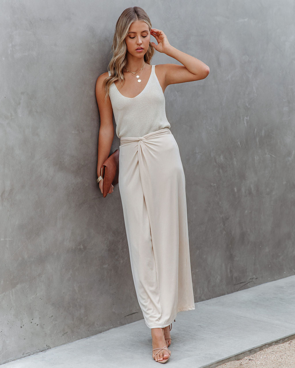 Swanville Twist Front Knit Maxi Skirt - FINAL SALE Ins Street