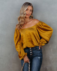 Sweeney Satin Billowed Blouse - Gold - FINAL SALE Ins Street