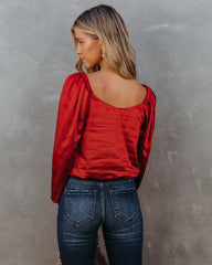 Sweeney Satin Billowed Blouse - Scarlet - FINAL SALE Ins Street