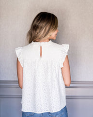 Tatum Smocked Lace Babydoll Top - Ivory - FINAL SALE ENDL-001