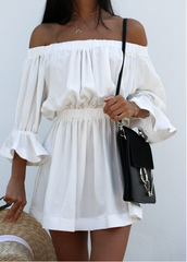 Shanie Ruffle Off The Shoulder Dress Ins Street