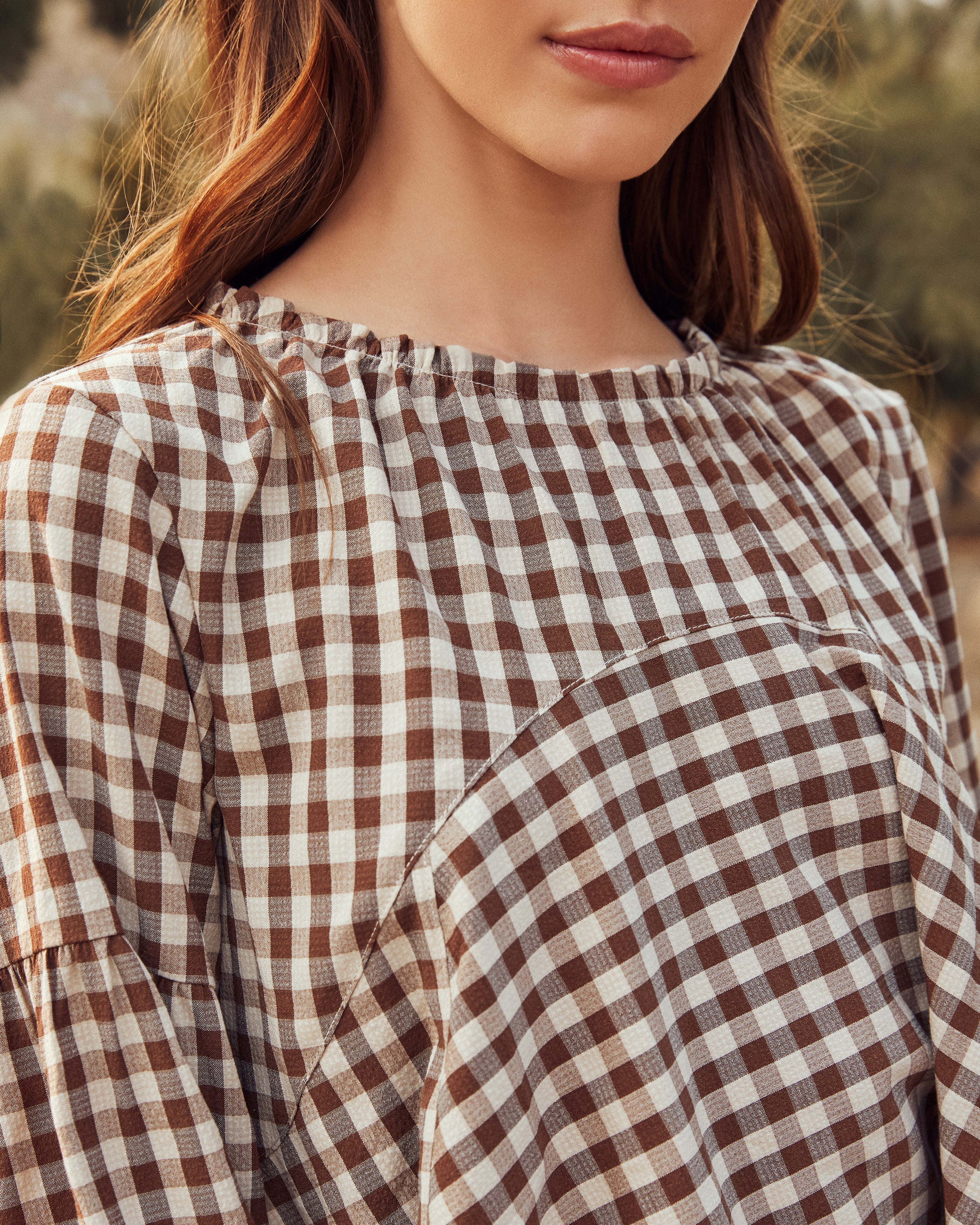 Tensey Checkered Babydoll Blouse - FINAL SALE FATE-001
