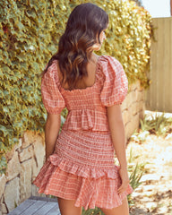 Tizzy Plaid Smocked Mini Skirt - FINAL SALE JUST-001