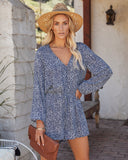 Touch And Glow Printed Button Down Romper LOVE-003