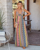 PREORDER - Turks + Caicos Printed Shimmer Maxi Dress - Pink Multi Ins Street
