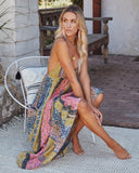 PREORDER - Turks + Caicos Printed Shimmer Maxi Dress - Pink Multi Ins Street