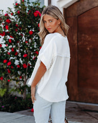 Talise Cotton Button Down Frayed Top - White Ins Street