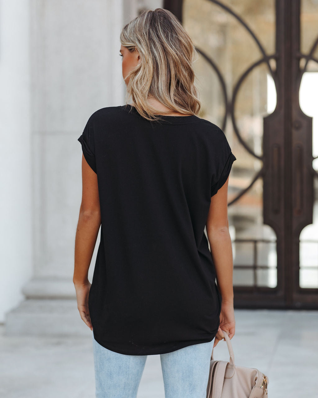 Tally Cotton Modal Tee - Black Ins Street