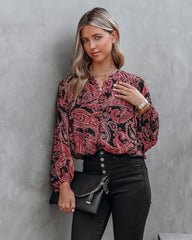 Taras Paisley Button Down Crop Blouse - FINAL SALE DRES-001