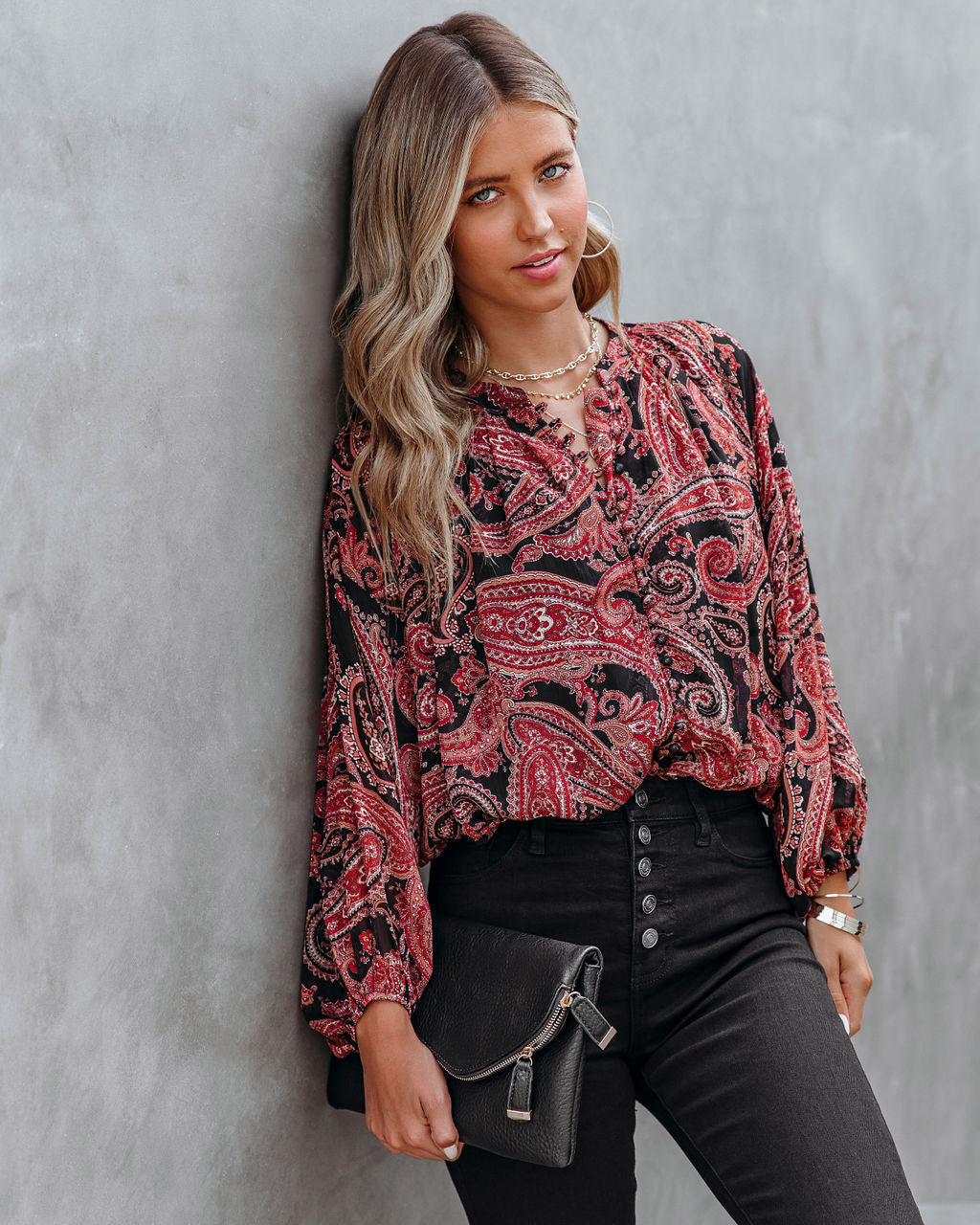 Taras Paisley Button Down Crop Blouse - FINAL SALE DRES-001