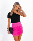 Tate Satin Mini Skirt - Hot Pink OLIV-001