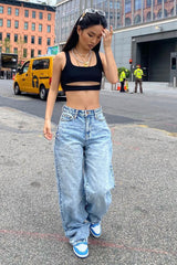 That's So 90's Non Stretch Wide Leg Jeans - Light Blue Wash Ins Street