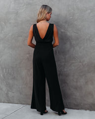 The Essential Pocketed Tie Jumpsuit - Black SUGA-001