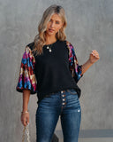 Thrill Seeker Sequin Sleeve Knit Top THML-001