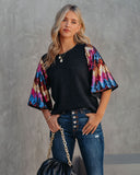 Thrill Seeker Sequin Sleeve Knit Top THML-001