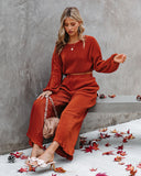 Tini Pocketed High Rise Plisse Pants - Rust - FINAL SALE DRES-001