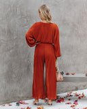 Tini Pocketed High Rise Plisse Pants - Rust - FINAL SALE DRES-001
