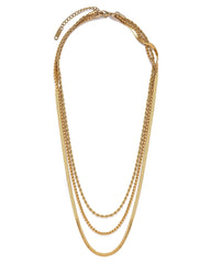 Treble Layered Herringbone Necklace ACCE-001