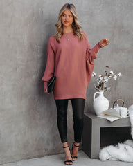 Tremont Ribbed Dolman Sweater - Mauve DAVI-001