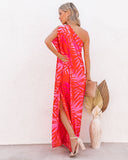 Tropical Bliss One Shoulder Statement Maxi Dress TYCH-001